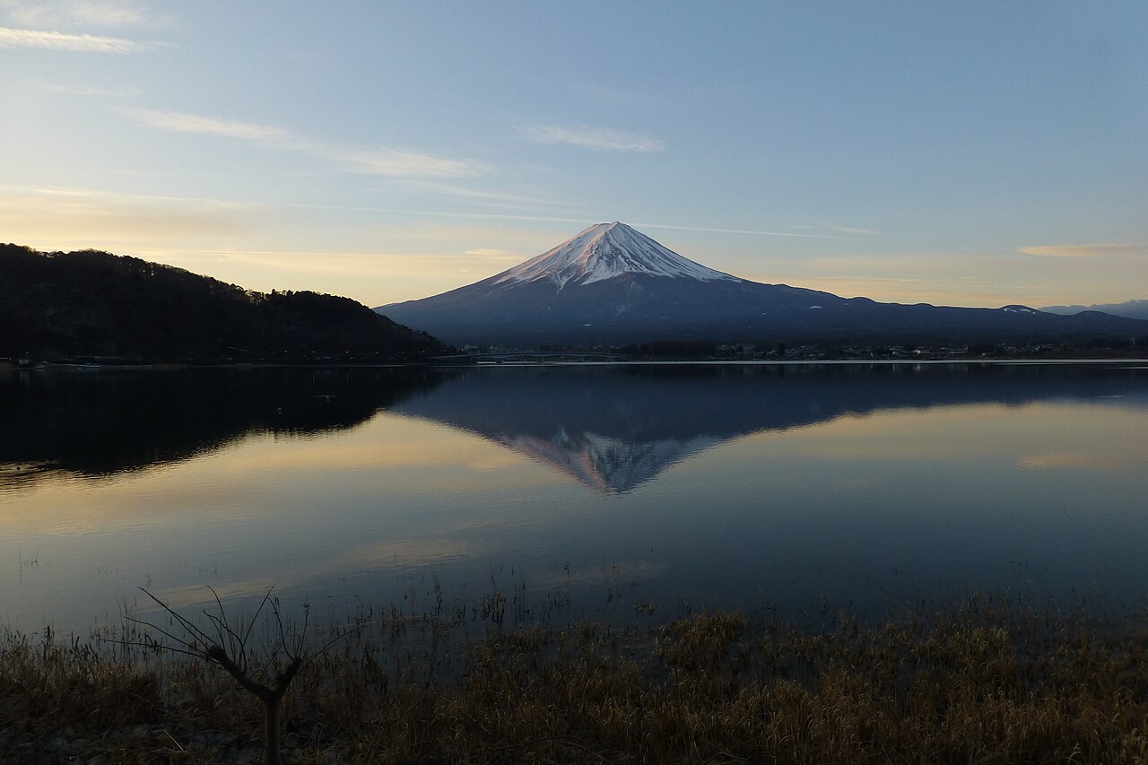 Mount Fuji reflected in Lake Kawaguchi